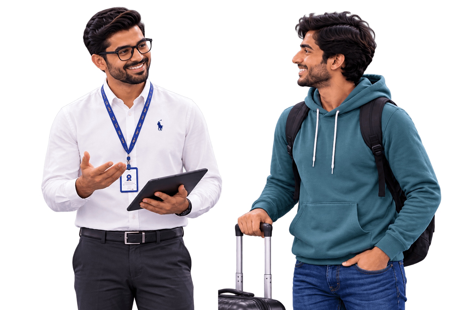 A ComfoBuddyRental Buddy and a happy tenant on move-in day