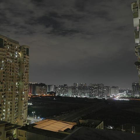 the Noida skyline at night, Noida